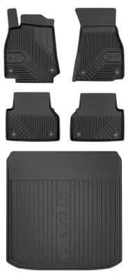 Productafbeelding van Rubberen automatten + kofferbakmat voor Audi A7 Sportback II 2018-2025 (liftback) – 5-delig, zwart, op maat – Wielganizator