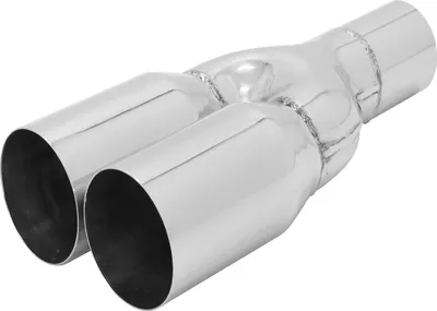 Obrázok produktu pre Koncovka výfuku z nehrdzavejúcej ocele Y 2x76 mm RL-Design zadný tlmič s ABE