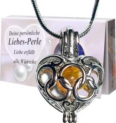 Produktbild von Magische Liebesperle Halskette - Echte Muschel mit Wunschperle in Geschenkkarton