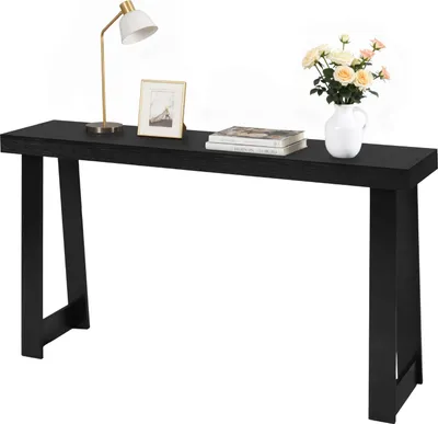 Obrázok produktu pre VEVOR konzolový stolík predsieňový stolík za pohovkou (140 x 30,5 x 81 cm / D x Š x V), obdĺžnikový stolík z viacvrstvovej dosky do predsiene spálne obývačky, predsieňový stolík čierny moderný