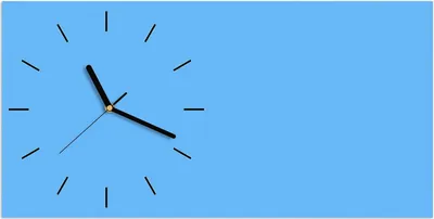 Produktbild von Wanduhr aus Glas mit Motiv Himmelblauer Hintergrund- 60 x 30 cm - inkl. Aufhängesystem