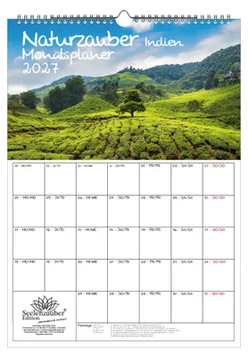 Produktbild von Naturzauber Indien Planer DIN A3 Kalender für 2027 Reise Landschaft Natur Land Urlaub Strand - Seelenzauber