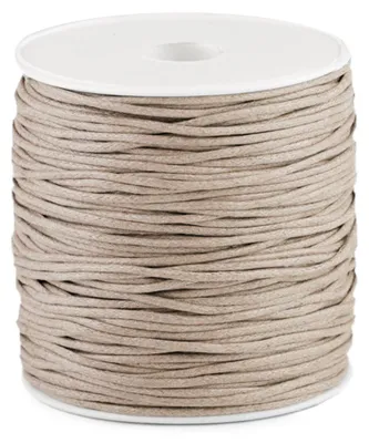 85-100m Gewachste Baumwollschnur, ca. 2mm, naturweiß