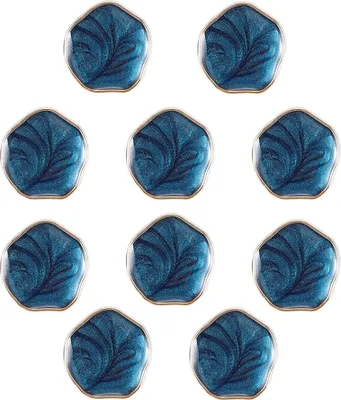 Produktbild von 10 Stück galvanisierte Knöpfe, Kunststoffknöpfe, Marineblau