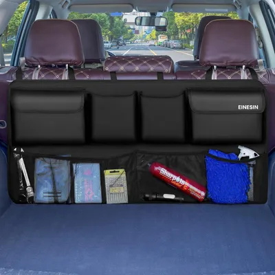 Image de Organisateur de voiture 90x46 cm, multifonctionnel, avec de nombreux compartiments, pliable, pour voiture
