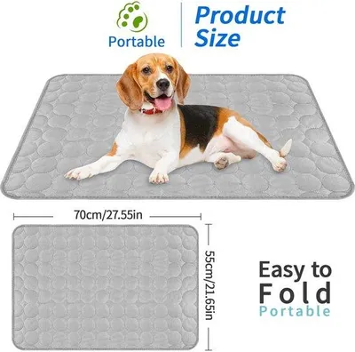 Produktbild von Kühlmatte für Hunde, 70 x 55 cm, grau, kühlend, ideal für mittelgroße Hunde