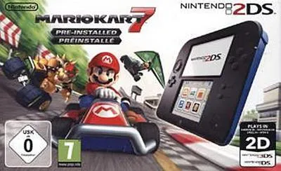 Obrázek produktu pro Nintendo 2DS + Mario Kart 7, Nintendo 2DS, Černá, Modrá, LCD, 8,97 cm (3.53"), 7,67 cm (3.02"), SD, SDHC