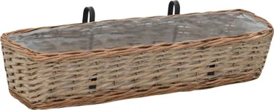 Obrázek produktu pro vidaXL Balkonový květinový truhlík 2 ks. Vrba s PE podšívkou 80 cm