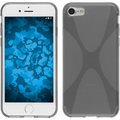 Produktbild von PhoneNatic Case kompatibel mit Apple iPhone 8 - grau Silikon Hülle X-Style + 2 Schutzfolien