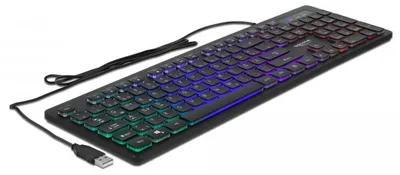 Produktbild von DELOCK USB Tastatur kabelgebunden 1,5 m schwarz mit RGB