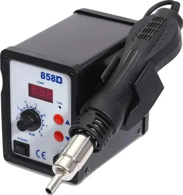 Zdjęcie produktu dla Stacja konwersji gorącego powietrza, 700W, regulowana temperatura 100-500°C, czarna