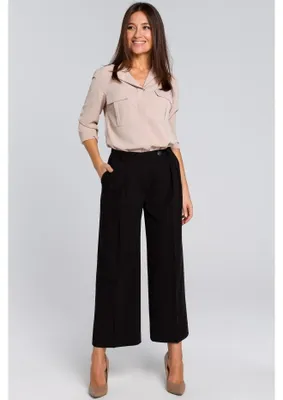 Productafbeelding van Stylove damesbroek culottes, model Blanchessant, kleur zwart, maat S