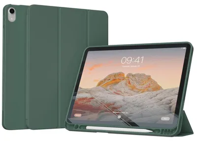 Imagen del producto de Funda Smart de Silicona tipo Libro para Apple iPad Air 11 pulgada (2026) M4 / (2025) M3 / (2024) M2 / Air 5 (2022) / Air 4 (2020) - Verde oscuro