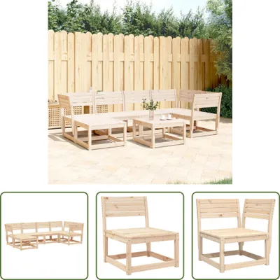 Produktbild von The Living Store 6-tlg. Garten-Sofagarnitur Massivholz Kiefer