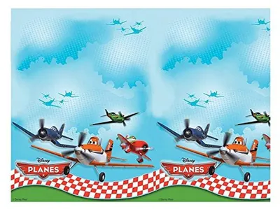 Flugzeug-Tischdecke aus Kunststoff, 120x180 cm, mehrfarbig