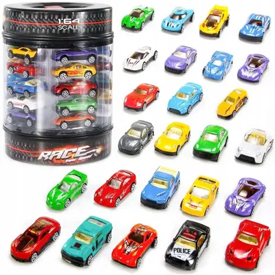 Immagine prodotto di Macchinine in metallo 1:64 set da 25 con contenitore a tubo – modellini auto die-cast, auto da corsa giocattolo, regalo bambini dai 3 anni