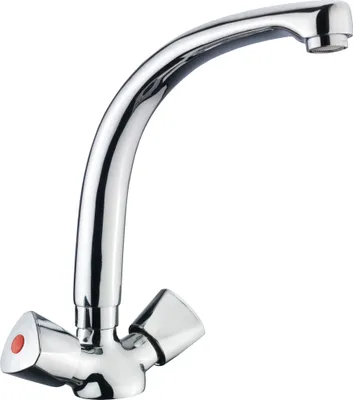 Produktbild von CORNAT Lisa Spültisch-2-Griff-Einlochbatterie mit schwenkbarem Gussauslauf, chrom, LI563