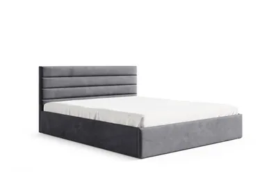 Produktbild von GUTTO Polsterbett 180x200 Metall-Lattenrost Grau Velour Samtstoff Velvett mit Bettkasten und Stauraum
