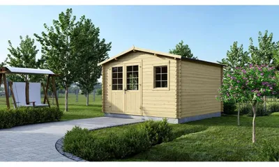 Image de Abri de jardin en bois - 16m2 - 4x4m - Ep. 40mm - Couleur: naturel - DOM611 - ALTANKA