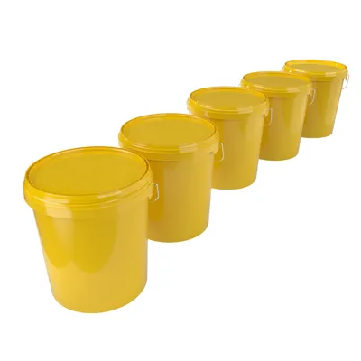 Produktbild von Eimer mit Deckel 16 L | Vorratseimer | Lebensmittelecht Gelb | PP | 5 Stück