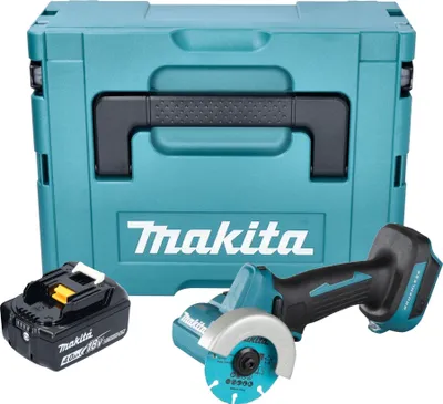 Obrázok produktu pre Makita DMC 300 M1J Akumulátorová uhlová brúska 18 V 76 mm bez kefiek + 1x akumulátor 4,0 Ah + Makpac - bez nabíjačky