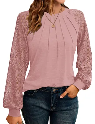 Productafbeelding van Elegante Damesblouse met Lange Mouwen en Kant