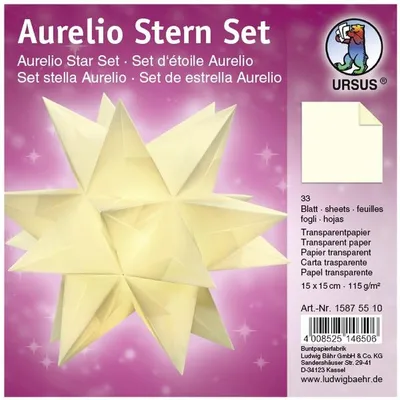 Produktbild von URSUS Faltblätter Aurelio Stern, creme, 150 x 150 mm