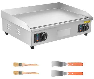 Produktbild von Elektrische Grillplatte, 2800W/4000W, 45 x 30 cm, 50-300°C Temperaturregelung, Edelstahlgehäuse, Eisenkochplatte