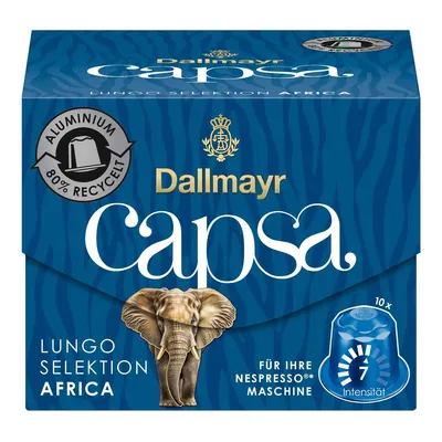 Obrázok produktu pre Dallmayr Capsa Lungo Selektion Mexico, kompatibilné s Nespresso, kávové kapsule, pražená káva, káva, 10 kapsúl, 56 g