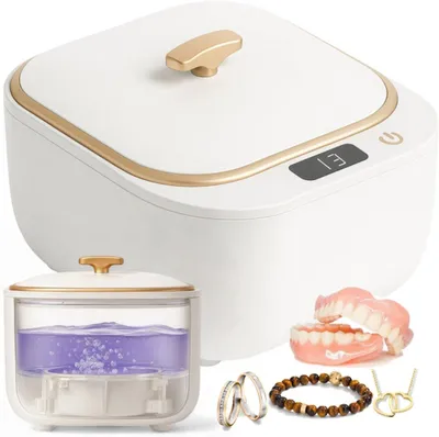 Image de Nettoyeur à ultrasons et à UV Minicee, 250 ml – Pour bijoux et prothèses dentaires, effet blanchissant