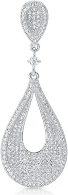 Produktbild von Polierter Anhänger aus 925 Sterling Silber mit weißen Zirkonia-Steinen