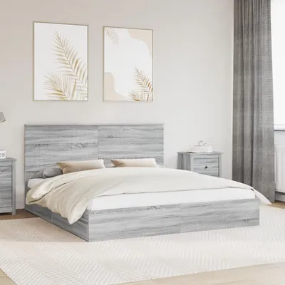 Obrázok produktu pre vidaXL Úložná posteľ sivá Sonoma 180 x 200 cm materiál na báze dreva