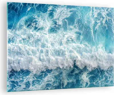 Produktbild von Bilder auf glas - Meer Welle Ozean - 70x50cm - Glasbilder - Wandbilder - Kunstdruck - zum Aufhängen bereit - Wanddekoration aus Glas - Glas Bilder - Wandbild auf Glas - Einteilig - GAA70x50-4067