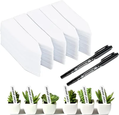 Obrázok produktu pre Štítky do záhrady z PVC, 500 kusov, 10 x 2 cm, opakovane použiteľné, na označovanie rastlín