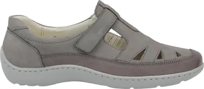 Produktbild von Waldläufer Halbschuh mit Klettverschluss Henni 496510-191-088, Nubukleder, Grau, ProAktiv Fußbett zum Wechseln, Weite H 42 1/2