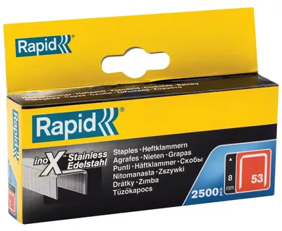 Zdjęcie produktu dla Rapid 23808000, 8 mm, Metaliczny, 21 mm, 50 mm, 121 mm, 2500 szt.