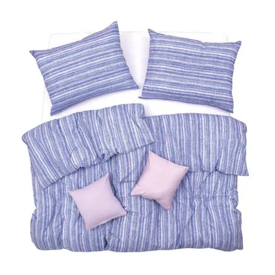 Obrázek produktu pro SCANquilt povlečení KREP proužky modrofialková 100% bavlna 140 x 200/70 x 90 cm