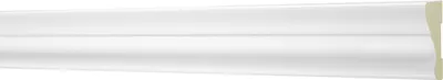Produktbild von 2 Meter Flachleiste 35x17mm - Stuckleiste aus Polyurethanglatt, weiß, stoßfest - AD318 Hexim Perfect Serie 1 - Flachprofil Dekorleiste Wandleiste Zierprofile