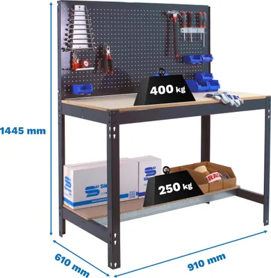 Immagine prodotto di Simonrack Banco da lavoro SIMONWORK BT2 antracite 91,0 x 61,0 x 144,5 cm