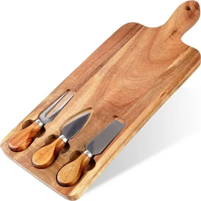 Produktbild von EXCELLENT HOUSEWARE Schneidebrett Servierbrett KÄSEBRETT mit Messern für Käse
