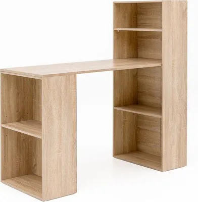 Produktbild von Famanu Schreibtisch Sonoma - Modernes Design mit Ablagefächern - 120x120x53cm