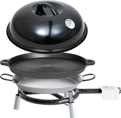 Produktbild von Paella World Trekking Line Set inkl. Backhaube, Gusseisenpfanne und Paella-Pfanne