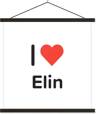 Produktbild von MuchoWow® Textilposter Ich liebe - Elin - Mädchen 40x40 cm mit schwarzem Rahmen - Fotos