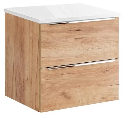 Produktbild von Waschtischunterschrank 60.4cm April mit 2 Schubladen, Holzoptik
