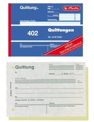 Immagine prodotto di Herlitz Quittungsblock 2x40 Bl. A6 selbstdurchschreibend 4er