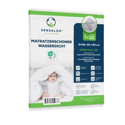Zdjęcie produktu dla Wodoodporny ochraniacz na materac Sensalou - ochraniacz na materac chroniący przed wilgocią - 50 x 90 cm
