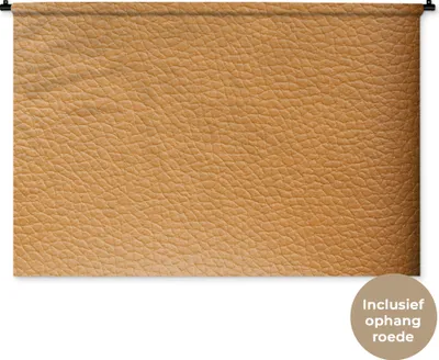 Produktbild von MuchoWow® Wandteppich Wandbehang Leder - Strukturiert - Leder-Optik - Orange 120x80 cm Tapisserie Dekoration Wandtuch - Wanddekorationen - Wandtücher