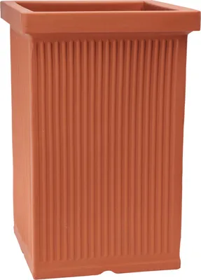 Produktbild von Garden Italia Pots Blumentopf Bild gerippt hoch GQMH Seite 42 cm - Höhe 63 cm - in Harzfarbe Terrakotta - Frostbeständig - Stoßfest - Leicht - Klassisch, l