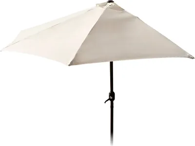 Produktbild von Sonnenschirm 250 cm mit Kurbel halbrund - creme - Halbschirm mit 5 Rippen wasserabweisend - Wandschirm Balkonschirm Terrassenschirm Sonnenschutz Schirm raumsparend