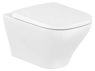 Image de ROCA Cuvette suspendue Optica Rimless Vortex, fixations cachées, abattant frein de chute déclipsable